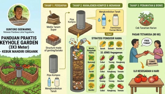 Panduan Praktis Keyhole Garden: Menyulap Lahan 3×3 Meter Menjadi Kebun Organik Mandiri dan Ladang Bisnis