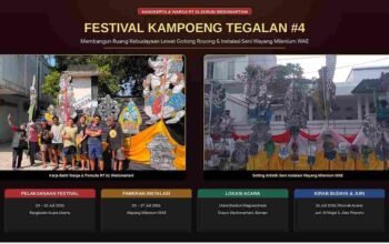 Sangkerta Dukung Festival Kampoeng Tegalan , Warga Bergotong Royong Pasang Instalasi Seni Wayang Milenium WAE